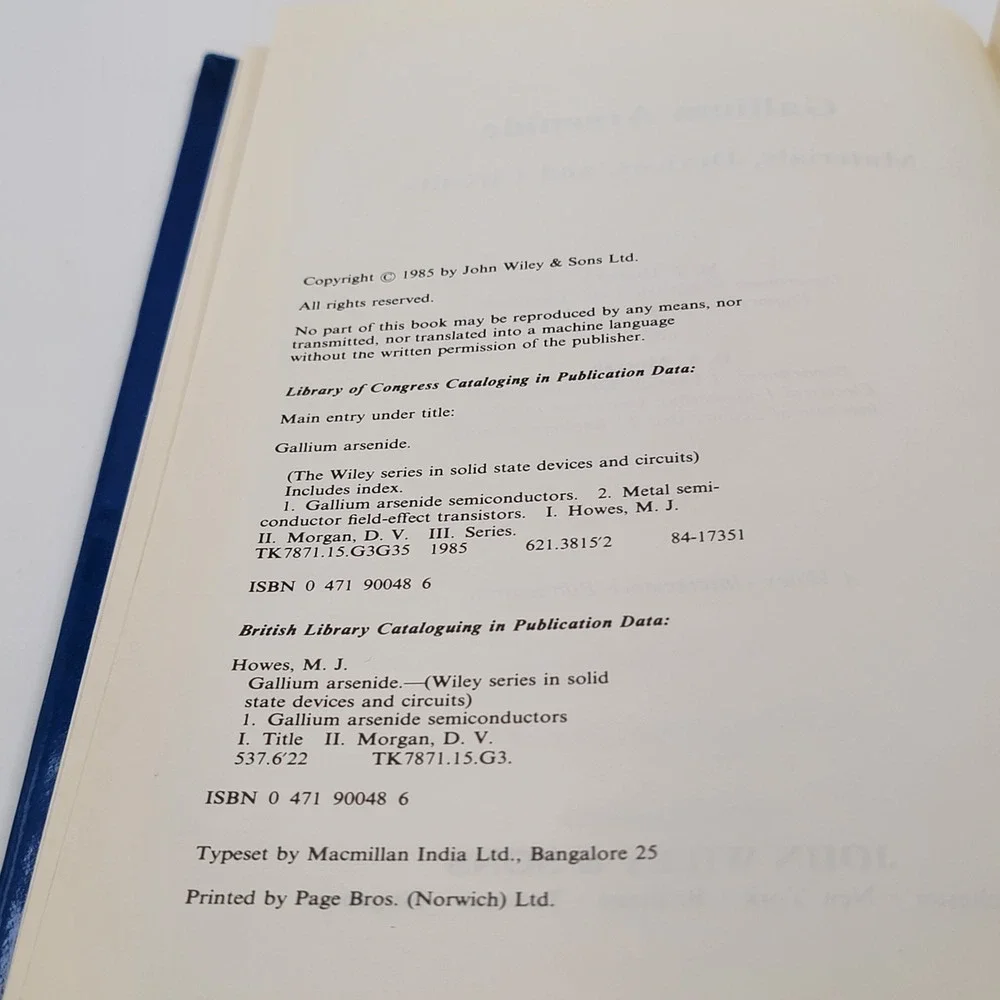 M.‎ J. Howes Gallium Arsenide Materials Devices and Circuits Hardcover 1985 Good
